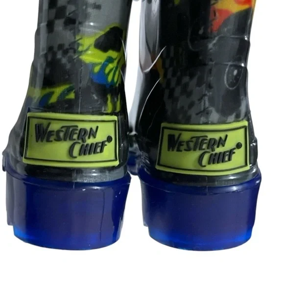 NEW Western Chief Kids Light-Up Waterproof Rain Boot, Drag Race, Toddler - Picture 10 of 10